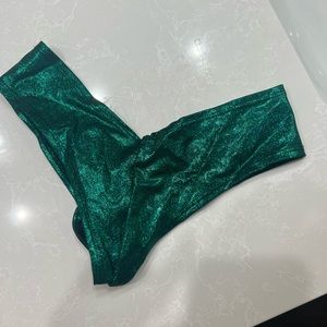 Sparkly emerald scrunch rave bottoms